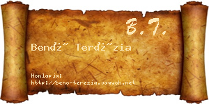 Benő Terézia névjegykártya